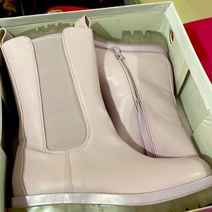 Purple rain boots from fashion nova